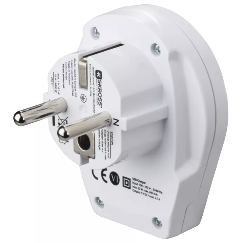 Hama World to Europe USB maitinimo adapteris Universal White