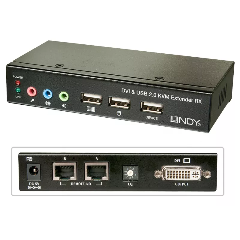 Lindy 39377 KVM jungiklis, juodas