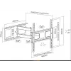 Equip 32 inch-55 inch Sieninis TV laikiklis su ranka, 200 x 200 mm, 400 x 400 mm, -20 - 10°, -90 - 90°, Plienas, Juodas