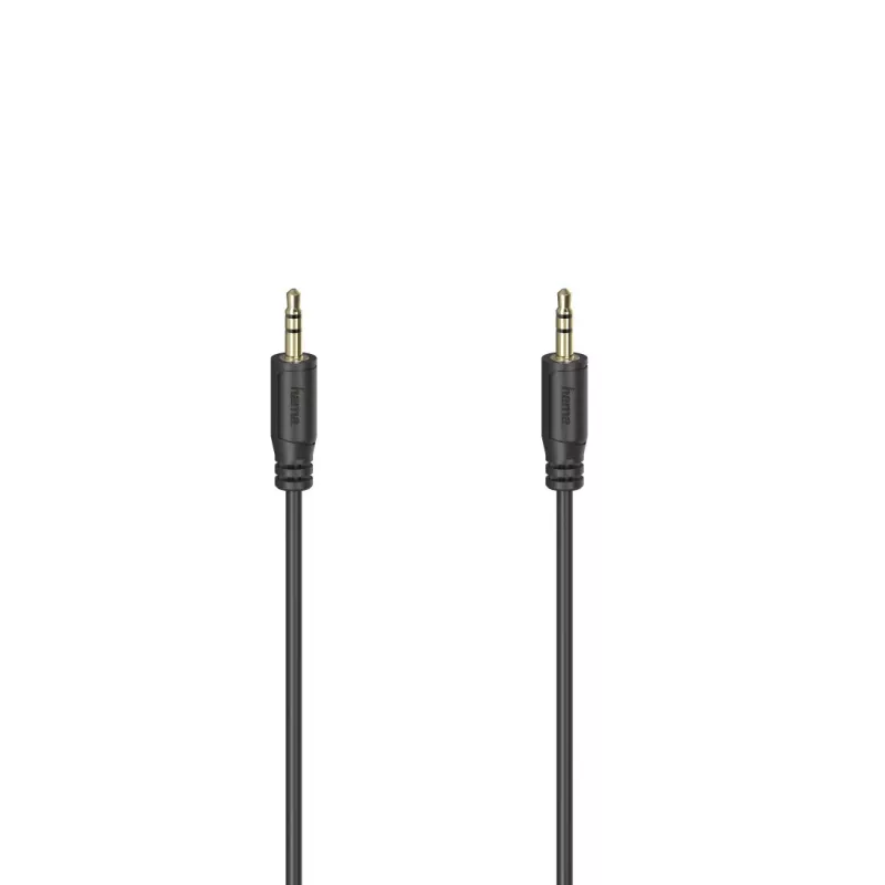 Hama Flexi-Slim garso laidas 0,75 m 3,5 mm Juodas Kištukas-Kištukas Auksuotas