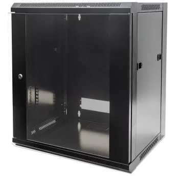 Intellinet 19 colių tinklo spinta - montuojama ant sienos (standartinė), 12U, 600 mm gylio, juoda, plokščios pakuotės, maks. 60 kg, tinkama naudoti ant stalo ar grindų, naudingas gylis 410 mm, metalinės ir stiklinės durys, galinė plokštė, nuimami šonai, s