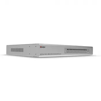 Lindy 16 prievadų VGA ir USB kombinuotas KVM jungiklis, montuojamas į stelažą, sidabrinis