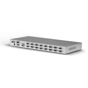 Lindy 16 prievadų VGA ir USB kombinuotas KVM jungiklis, montuojamas į stelažą, sidabrinis