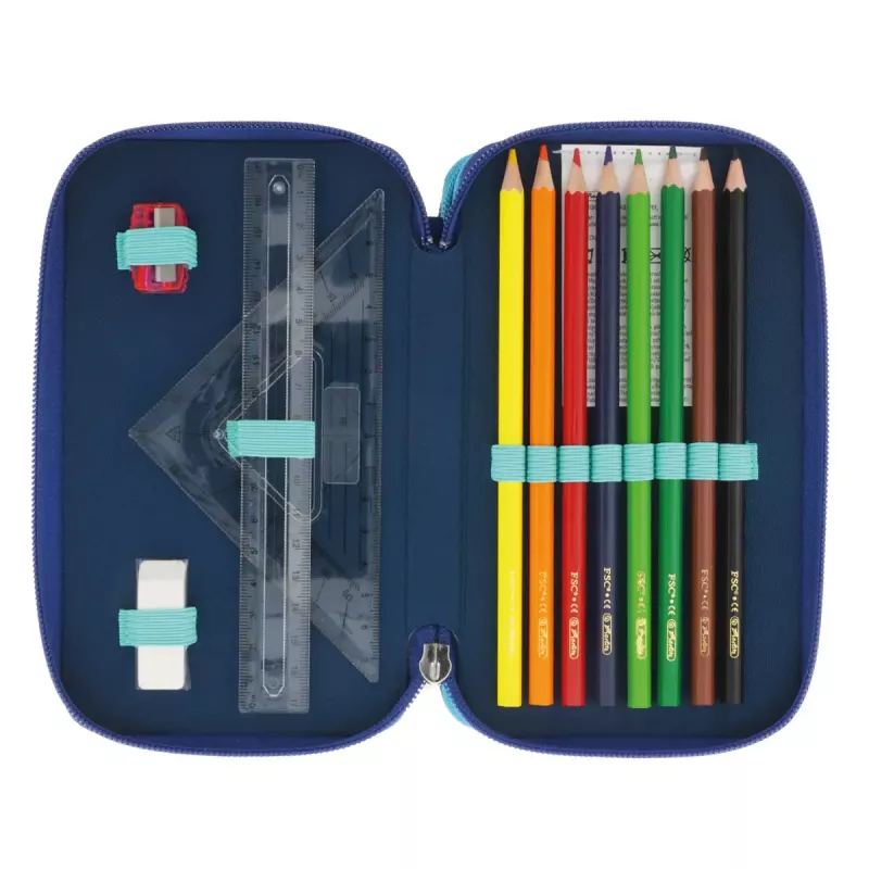 Pieštukinė Herlitz TriCase Dip Dye 31 vnt. Mėlyna Turkis Poliesteris 190x115x70 mm