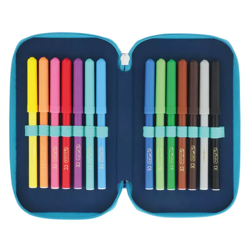 Pieštukinė Herlitz TriCase Dip Dye 31 vnt. Mėlyna Turkis Poliesteris 190x115x70 mm