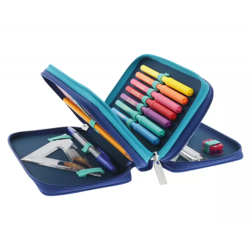Pieštukinė Herlitz TriCase Dip Dye 31 vnt. Mėlyna Turkis Poliesteris 190x115x70 mm