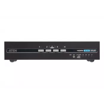 KVM jungiklis ATEN 4 prievadų USB HDMI dviejų monitorių saugus su CAC (4 kompiuteriai, 4K UHD 3840×2160)
