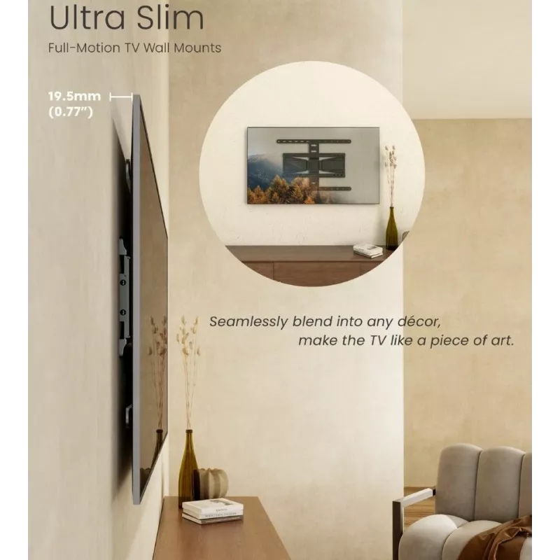 Equip 650344 itin plonas pilno judesio TV sieninis laikiklis 43-90 col.