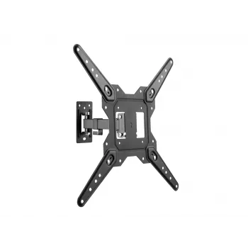 Equip 23-55 colių pilno judesio TV laikiklis prie sienos, 100 x 100 mm – 400 x 400 mm, -8 – 5°, -90 – 90°, nerūdijantis plienas, juodas