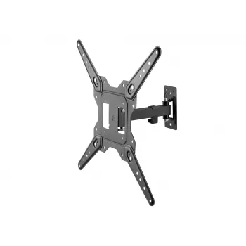 Equip 23-55 colių pilno judesio TV laikiklis prie sienos, 100 x 100 mm – 400 x 400 mm, -8 – 5°, -90 – 90°, nerūdijantis plienas, juodas