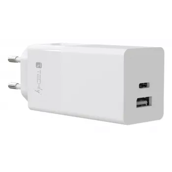 Techly IPW-PD100W-WH universalus sieninis USB-C/USB-A greitasis kroviklis 100 W