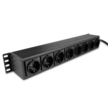 Lindy 73025 maitinimo paskirstymo blokas (PDU) 8 AC lizdai 1.5U Juoda