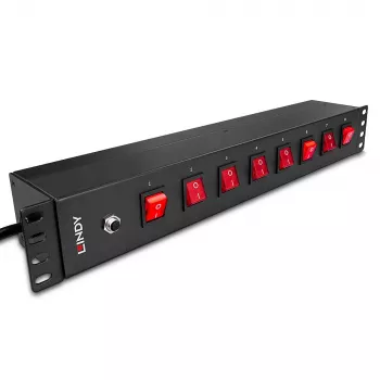 Lindy 73025 maitinimo paskirstymo blokas (PDU) 8 AC lizdai 1.5U Juoda