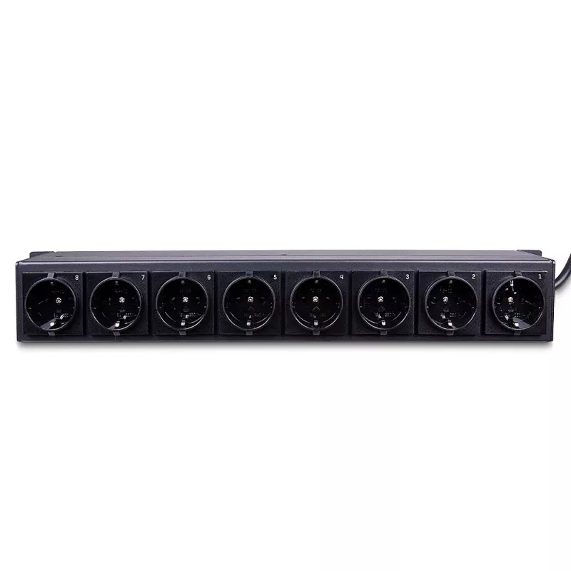 Lindy 73025 maitinimo paskirstymo blokas (PDU) 8 AC lizdai 1.5U Juoda