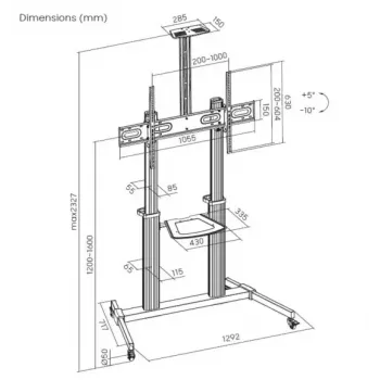 Equip 650631 mobilus vežimėlis ekranams 60 inch-100 inch Eco Ultra-large Display TV Cart
