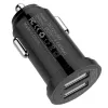 Techly Mini automobilinis įkroviklis 2 USB-A prievadai 12W / 2.4A juodas