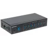 Manhattan USB-A 7-Port Hub Industrial, 7x USB-A prievadai, 5 Gbps (USB 3.2 Gen1), 20 kV ESD apsauga, maitinimas per AC, magistralę ir gnybtų bloką, montavimas ant DIN bėgio arba sienos, metalinis korpusas, varžtų fiksavimo apsauga