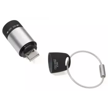 Rakto pakabuko žibintuvėlis TROIKA ECO CHARGE juodas pilkas LED USB