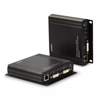 Lindy 140m Cat.6 DVI-D, USB, Audio ir RS-232 KVM prailgintuvas, siųstuvas ir imtuvas