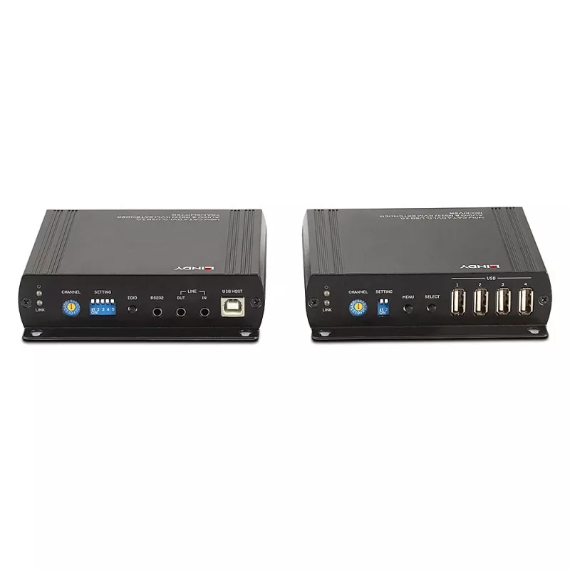 Lindy 140m Cat.6 DVI-D, USB, Audio ir RS-232 KVM prailgintuvas, siųstuvas ir imtuvas