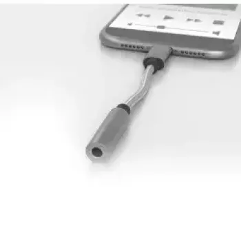 Mobiliojo telefono laidas Terratec 284535 sidabrinis USB-C 3,5 mm
