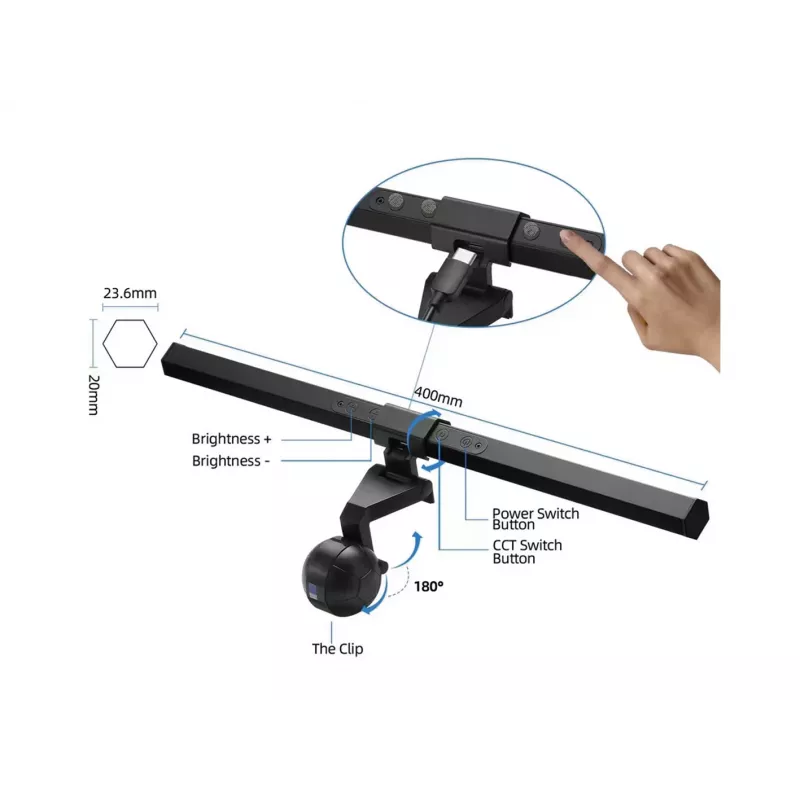 Equip Monitor USB LED Lempa su Lietimo Valdymu 245450