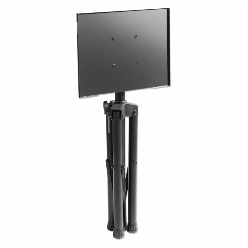 Manhattan Tripod Floor Mount mobilus stovas TV / monitoriui / projektoriui / nešiojamam kompiuteriui, 13–32 col., VESA 75x75 ir 100x100 mm, iki 15 kg, aukštis reguliuojamas, juodas