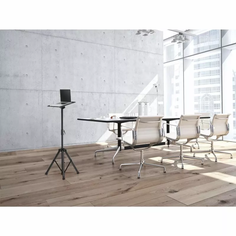Manhattan Tripod Floor Mount mobilus stovas TV / monitoriui / projektoriui / nešiojamam kompiuteriui, 13–32 col., VESA 75x75 ir 100x100 mm, iki 15 kg, aukštis reguliuojamas, juodas