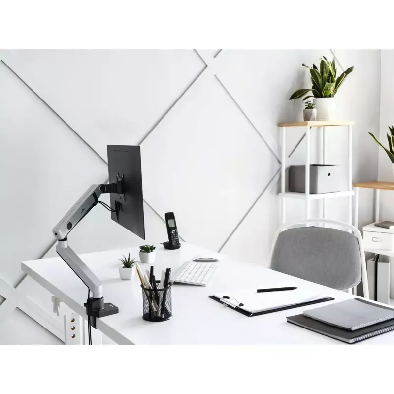 Durable SELECT PLUS Monitor Mount 509623 su ranka 1 monitoriui, stalinis laikiklis, sidabrinis