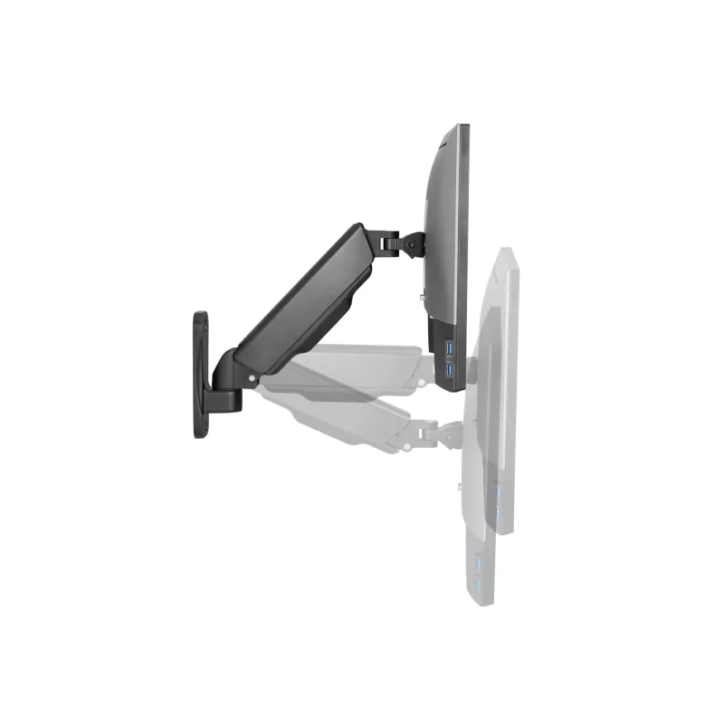 Equip sieninis laikiklis vienam monitoriui 17–32 col., ranka 334 mm, dujinis spyruoklinis mechanizmas