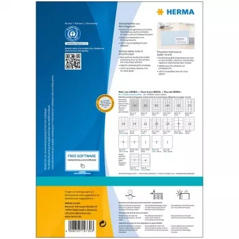 Lipnūs etikečių lapai HERMA 10730 balti 9,91x3,38 cm 1280 etikečių