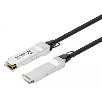 Intellinet 0,5 m 40G QSFP+ pasyvus varinis tiesioginio prijungimo Twinax kabelis 30AWG MSA QSFP-H40G-CU50CM suderinamas