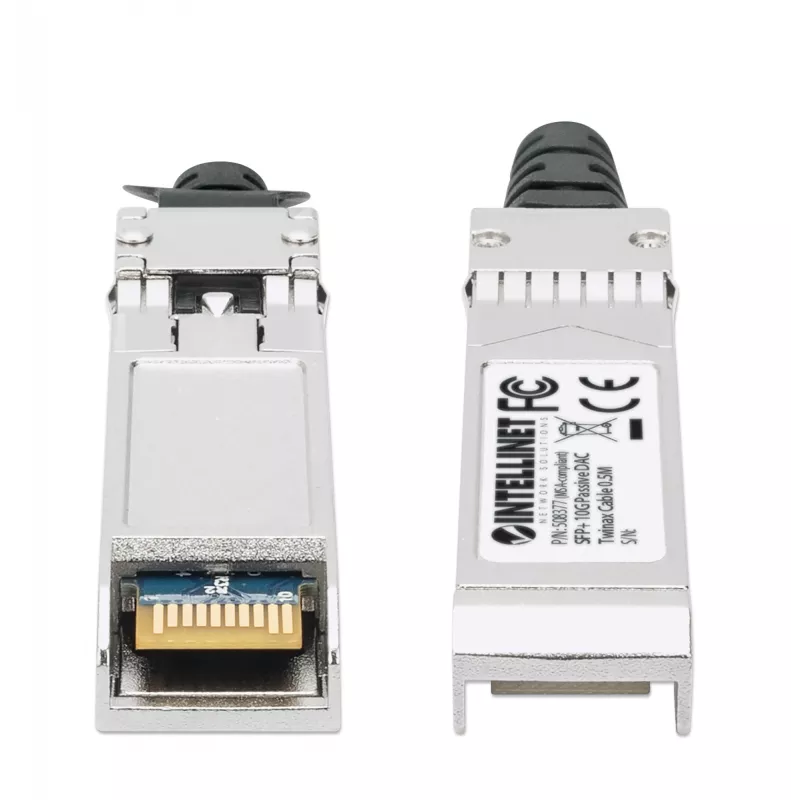 Intellinet 0,5 m 10G SFP+ pasyvus tiesioginio prijungimo varinis Twinax kabelis 30AWG MSA SFP-H10GB-CU50CM suderinamas