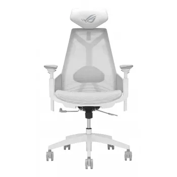 Žaidimų kėdė Asus ROG Destrier Ergo Core White – tinklinė sėdynė, 136 kg, 720x840 mm, 129-137,5 cm