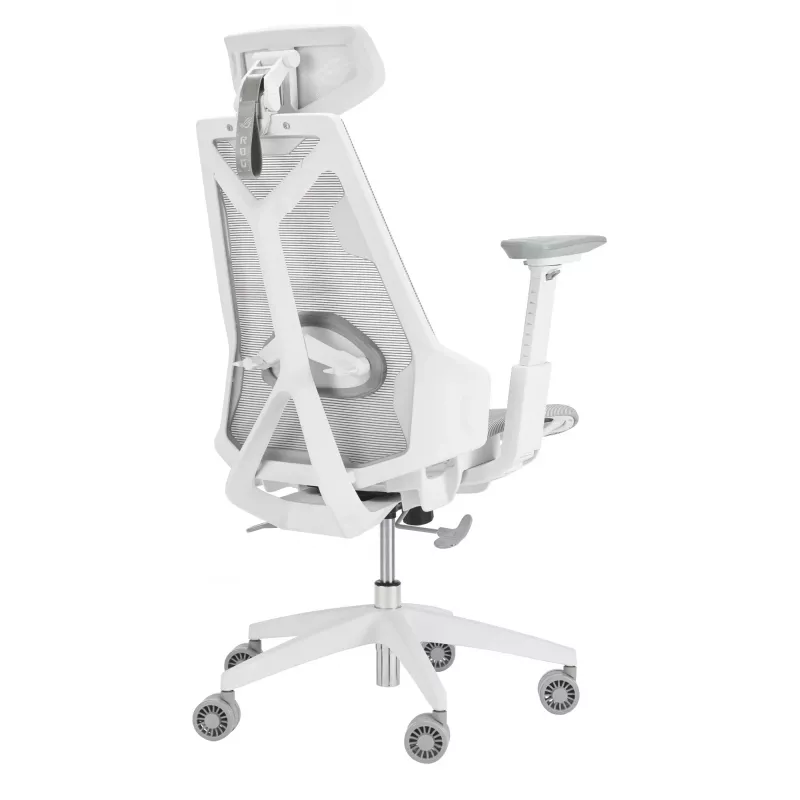 Žaidimų kėdė Asus ROG Destrier Ergo Core White – tinklinė sėdynė, 136 kg, 720x840 mm, 129-137,5 cm