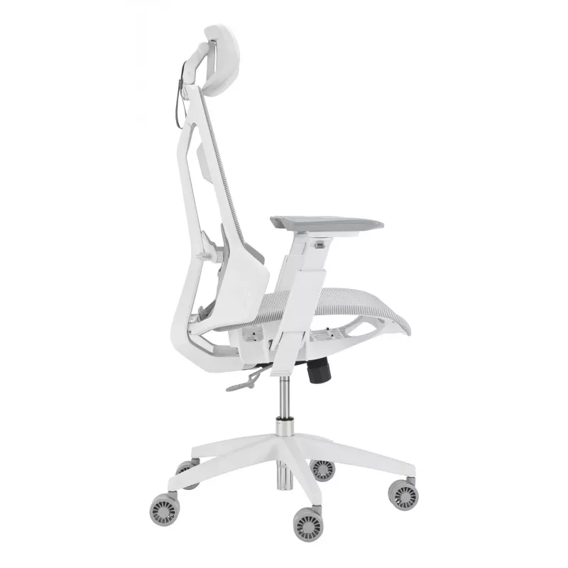 Žaidimų kėdė Asus ROG Destrier Ergo Core White – tinklinė sėdynė, 136 kg, 720x840 mm, 129-137,5 cm