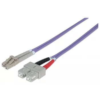 Intellinet Fiber Optic Patch Cable OM4 LC/SC 3m Violet Duplex Multimode 50/125 µm LSZH