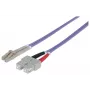 Intellinet Fiber Optic Patch Cable OM4 LC/SC 3m Violet Duplex Multimode 50/125 µm LSZH