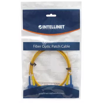 Intellinet Fiber Optic Patch Cable, OS2, SC/SC, 1 m, geltonas, dupleksas, vienmodis, 9/125 µm, LSZH, šviesolaidis, garantija visam laikui
