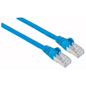 Intellinet tinklo jungiamasis kabelis, Cat7 kabelis/Cat6A kištukai, 10 m, mėlynas, varis, S/FTP, LSOH/LSZH, PVC, RJ45, paauksuoti kontaktai, be užkablių, su apsauginiu gaubteliu, viso gyvenimo garantija