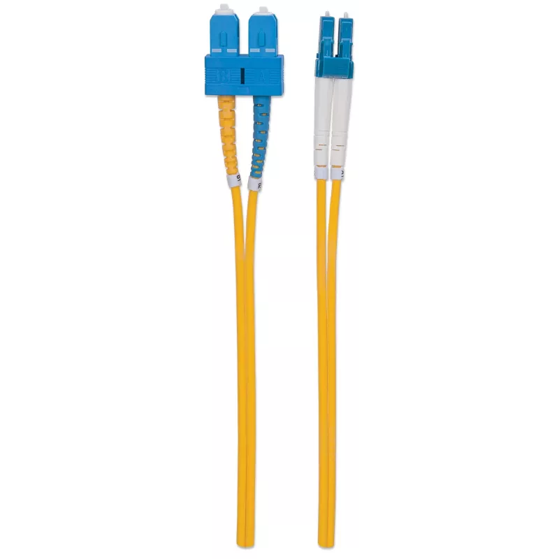 Intellinet Fiber Optic Patch Cable OS2, LC/SC, 3m, geltona, dupleksas, vienmodis, 9/125 µm, LSZH, viso gyvenimo garantija