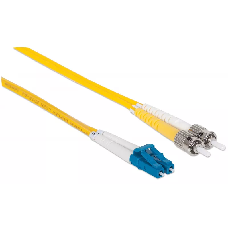 Intellinet Fiber Optic Patch Cable OS2 LC/ST 2m Duplex Single-Mode 9/125 µm LSZH geltona
