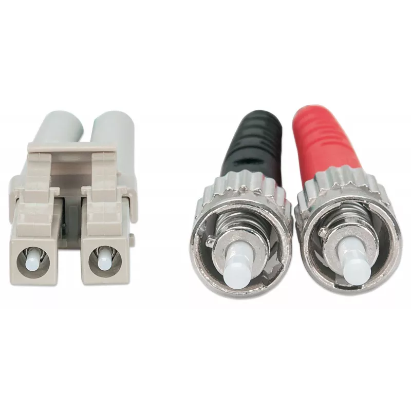 Intellinet Fiber Optic Patch Cable OM3 ST/LC 5m Aqua Duplex Multimode 50/125 µm LSZH