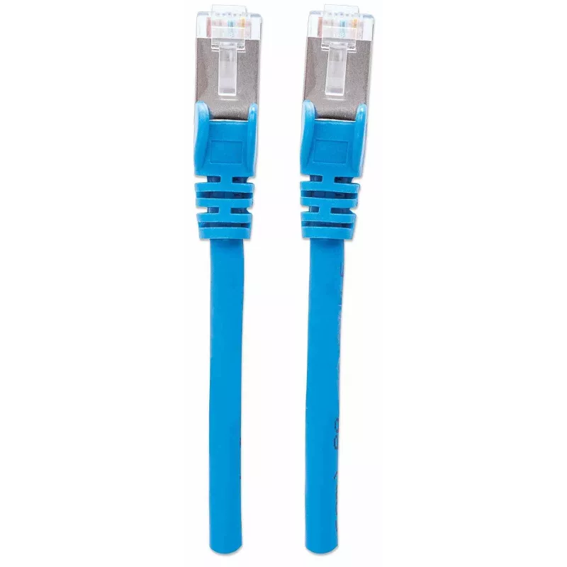 Intellinet Network Patch Cable, Cat7 kabelis su Cat6A kištukais, 3 m, mėlyna, varis, S/FTP, LSOH / LSZH, PVC, RJ45, paauksuoti kontaktai, be užkablių, su apsauginiu gaubtu, viso gyvenimo garantija