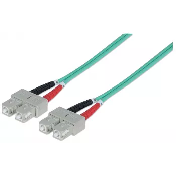 Intellinet Fiber Optic Patch Cable OM3 SC/SC 2m Aqua Duplex Multimode 50/125 µm LSZH