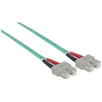 Intellinet Fiber Optic Patch Cable OM3 SC/SC 2m Aqua Duplex Multimode 50/125 µm LSZH