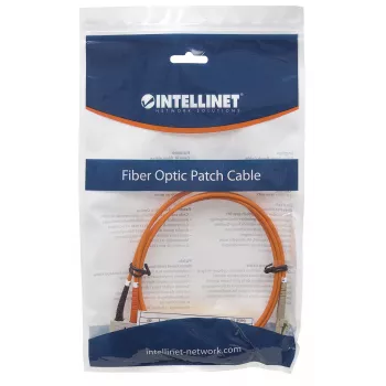 Intellinet Fiber Optic Patch Cable, OM2, LC/SC, 2m, Orange, Duplex, Multimode, 50/125 µm, LSZH, Skaidulinis, Viso gyvenimo garantija