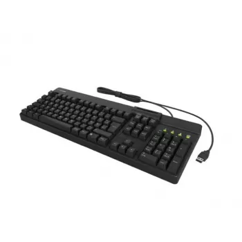 Klaviatūra KeySonic KSK-8040U-CR su integruota kortelių skaitytuvu, USB, juoda