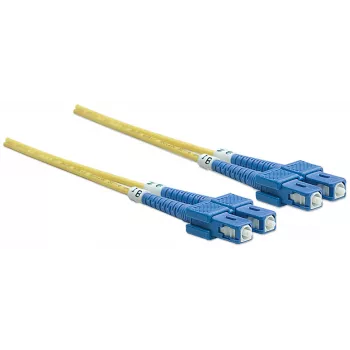 Intellinet Fiber Optic Patch Cable, OS2, SC/SC, 5m, Geltonas, Duplex, Vienmodis, 9/125 µm, LSZH, Pluoštas, Viso gyvenimo garantija