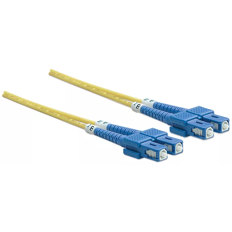 Intellinet Fiber Optic Patch Cable, OS2, SC/SC, 5m, Geltonas, Duplex, Vienmodis, 9/125 µm, LSZH, Pluoštas, Viso gyvenimo garantija